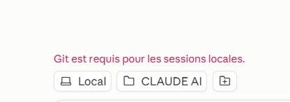Message demandant d'installer Git sur Windows