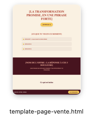 Bouton de téléchargement du template