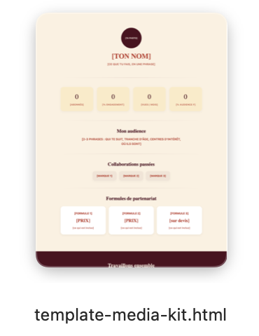 Bouton de téléchargement du template