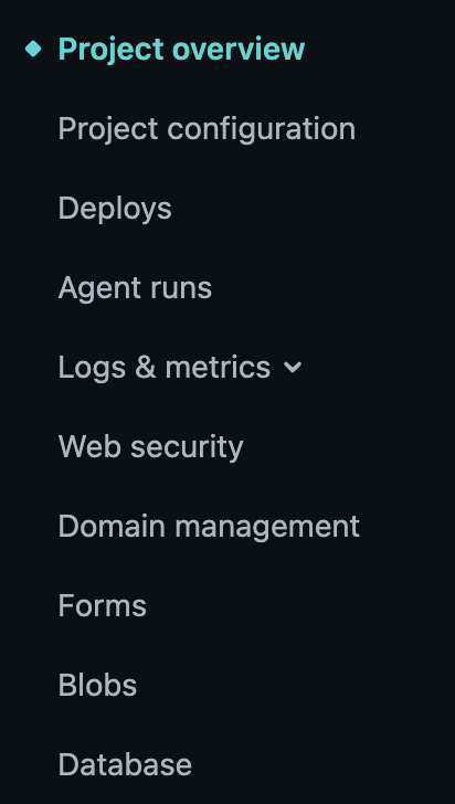 Menu Domain management sur Netlify